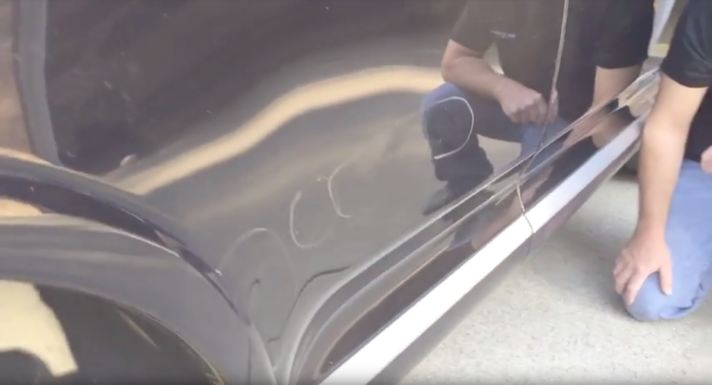 Porsche Cayenne S Deer hit dent repair in Collinsville, Illinois