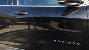 Parking lot dent in bodyline from a customer in Greenville, Illinois.